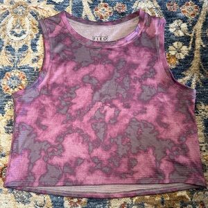 NWOT Fleo tie dyed cropped purple/black jersey tank size medium